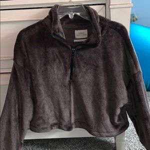 Half zip cropped sweatshirt